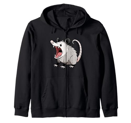 Angry Screaming Opossum Opossum Tier Geschenk Männer Frauen Kinder Kapuzenjacke von Awesome Cute Funny Opossum Humorous Graphic Design