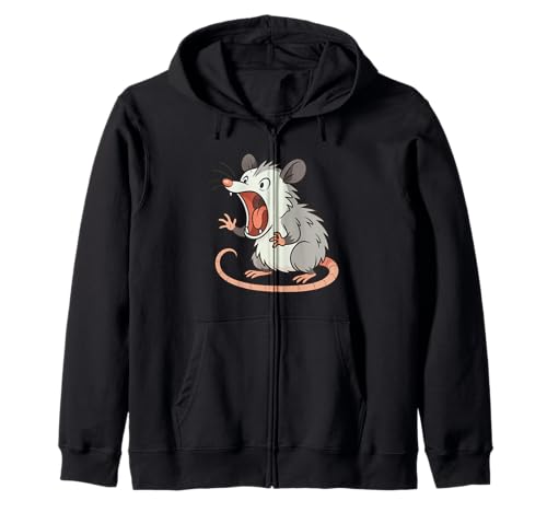 Angry Screaming Opossum Opossum Tier Geschenk Männer Frauen Kinder Kapuzenjacke von Awesome Cute Funny Opossum Humorous Graphic Design