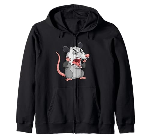 Angry Screaming Opossum Opossum Tier Geschenk Männer Frauen Kinder Kapuzenjacke von Awesome Cute Funny Opossum Humorous Graphic Design