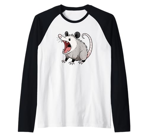 Angry Screaming Opossum Opossum Tier Geschenk Männer Frauen Kinder Raglan von Awesome Cute Funny Opossum Humorous Graphic Design