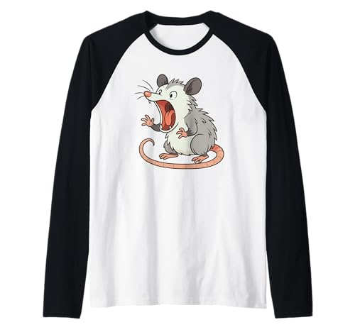 Angry Screaming Opossum Opossum Tier Geschenk Männer Frauen Kinder Raglan von Awesome Cute Funny Opossum Humorous Graphic Design