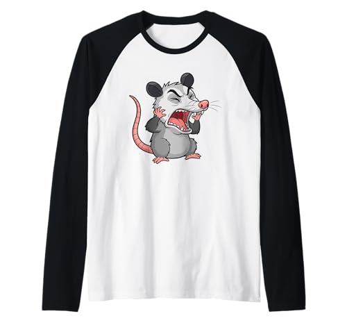 Angry Screaming Opossum Opossum Tier Geschenk Männer Frauen Kinder Raglan von Awesome Cute Funny Opossum Humorous Graphic Design