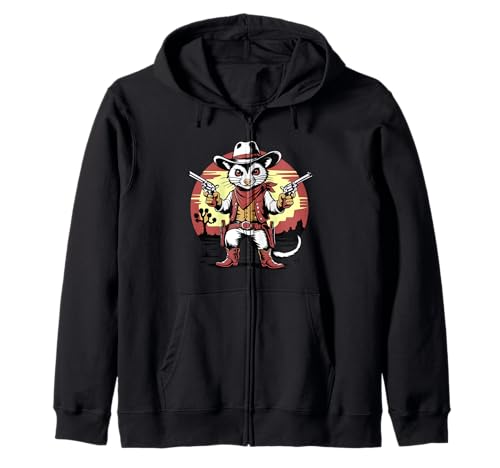 Wild West Cowboy Opossum Tierliebhaber Geschenk Männer Frauen Kinder Kapuzenjacke von Awesome Cute Funny Opossum Sunset Birthday Present