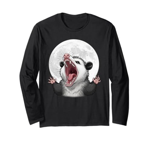 Angry Screaming Opossum Opossum Tier Geschenk Männer Frauen Kinder Langarmshirt von Awesome Cute Funny Opossum and Moon Graphic Design
