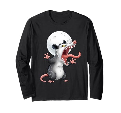 Angry Screaming Opossum Opossum Tier Geschenk Männer Frauen Kinder Langarmshirt von Awesome Cute Funny Opossum and Moon Graphic Design