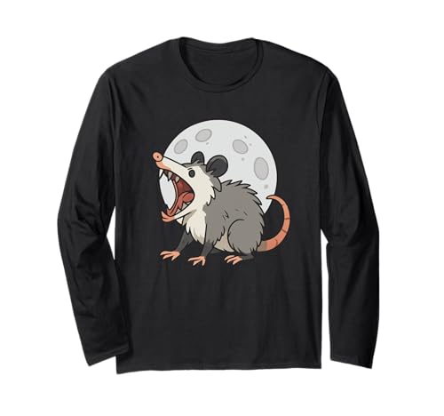 Angry Screaming Opossum Opossum Tier Geschenk Männer Frauen Kinder Langarmshirt von Awesome Cute Funny Opossum and Moon Graphic Design