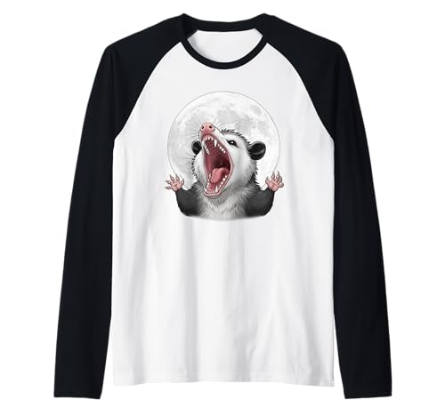 Angry Screaming Opossum Opossum Tier Geschenk Männer Frauen Kinder Raglan von Awesome Cute Funny Opossum and Moon Graphic Design
