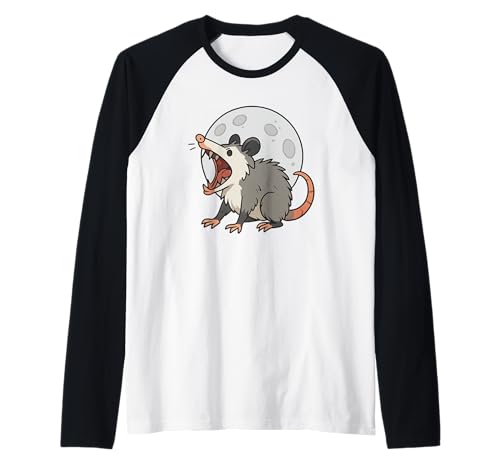 Angry Screaming Opossum Opossum Tier Geschenk Männer Frauen Kinder Raglan von Awesome Cute Funny Opossum and Moon Graphic Design