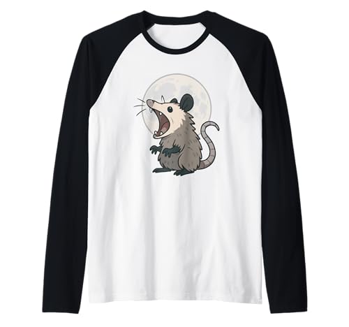 Angry Screaming Opossum Opossum Tier Geschenk Männer Frauen Kinder Raglan von Awesome Cute Funny Opossum and Moon Graphic Design