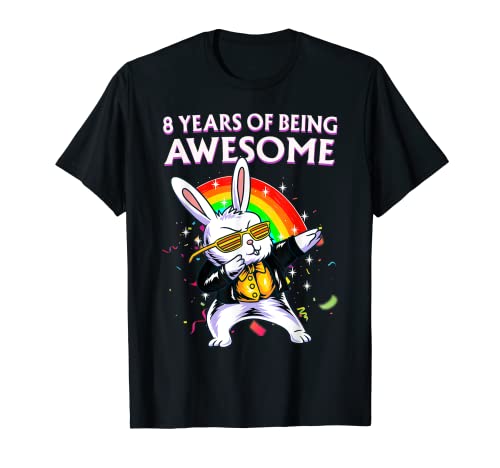 Achtjähriger Geburtstag Bunny Dabbing Awesome Girl Kids T-Shirt von Awesome Dabbing Bunny Birthday Gift Apparel