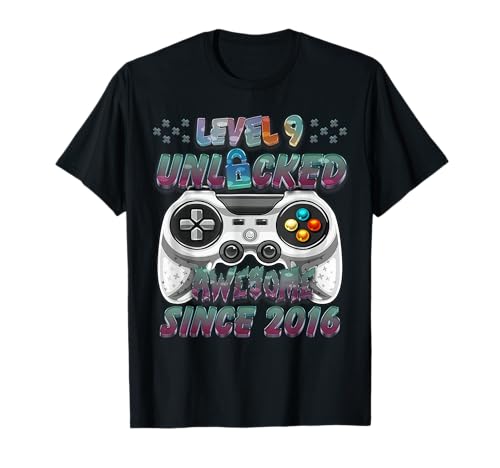 Level 9 Unlocked 9. Geburtstags-T-Shirt für Gamer Boys T-Shirt von Awesome Gamer Birthday Gifts for Boys and Girls