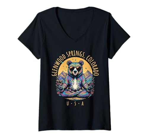 Damen Glenwood Springs Colorado Abstrakter Bär Zen Yoga Design T-Shirt mit V-Ausschnitt Damen Glenwood Springs Colorado Abstrakter Bär Zen Yoga Design T-Shirt mit V-Ausschnitt von Awesome Glenwood Springs CO USA Designs Souvenirs
