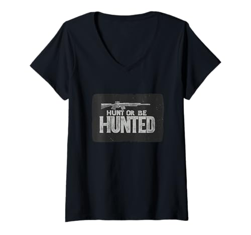 Damen Wählen Sie Ihren Weg mit diesem Jagd- oder Werden Sie Jagd-Kostüm T-Shirt mit V-Ausschnitt Damen Wählen Sie Ihren Weg mit diesem Jagd- oder Werden Sie Jagd-Kostüm T-Shirt mit V-Ausschnitt von Awesome Hunt or be Hunted Speech