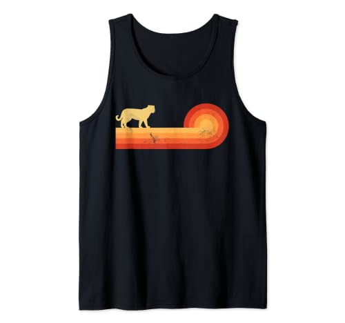 Jaguar Retro Vintage 60er 70er Jahre Sonnenuntergang Säugetier Liebhaber Herren Tank Top von Awesome Jaguar Clothing