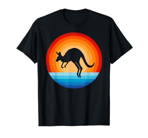 Känguru Retro Vintage 60 70er Jahre Sonnenuntergang Säugetier Männer Frauen T-Shirt von Awesome Kangaroo Clothing