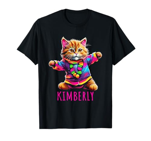 Kimberly Bunte tanzende Katze Design für Mädchen Name Kimberly T-Shirt Kimberly Bunte tanzende Katze Design für Mädchen Name Kimberly T-Shirt von Awesome Kimberly Designs for Girls Name Kimberly