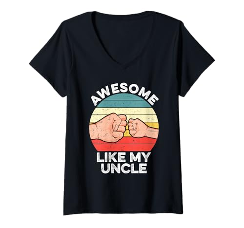 Damen Awesome Like My Uncle – Vintage Neffe Onkel Matching T-Shirt mit V-Ausschnitt von Awesome Like My Uncle & Nephew Matching Tees