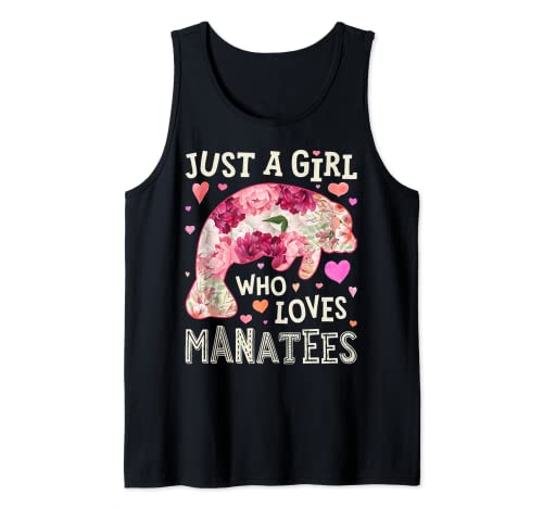 Manatee Nur Ein Mädchen, das Sea Cow Flower Women Floral liebt Tank Top von Awesome Manatee Clothing