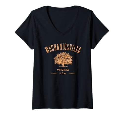 Damen Mechanicsville Virginia-Souvenir, Design im Distressed-Stil T-Shirt mit V-Ausschnitt Damen Mechanicsville Virginia-Souvenir, Design im Distressed-Stil T-Shirt mit V-Ausschnitt von Awesome Mechanicsville Virginia Souvenirs Designs