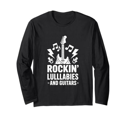 Rockin' Wiegenlieder und Gitarren Baby und Musiker Vatertag Langarmshirt Rockin' Wiegenlieder und Gitarren Baby und Musiker Vatertag Langarmshirt von Awesome Music Lover Designs