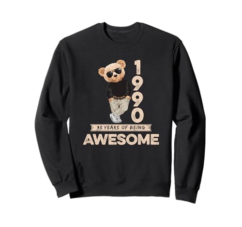 35. Geburtstag Herren Damen 1990 Original Awesome Teddybär Sweatshirt 35. Geburtstag Herren Damen 1990 Original Awesome Teddybär Sweatshirt von Awesome Original Teddy Bär Geburtstagsshirt