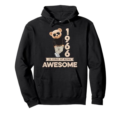 59. Geburtstag Herren Damen 1966 Original Awesome Teddybär Pullover Hoodie von Awesome Original Teddy Bär Geburtstagsshirt