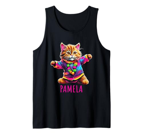 Pamela Bunte tanzende Katze Design für Mädchen Name Pamela Tank Top Pamela Bunte tanzende Katze Design für Mädchen Name Pamela Tank Top von Awesome Pamela Designs for Girls Name Pamela