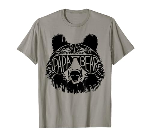 Herren Papa Bear Gesicht Sonnenbrille Papa Bär Liebhaber Vatertag T-Shirt von Awesome Papa Bear Lover For Daddy Dad Father Bear