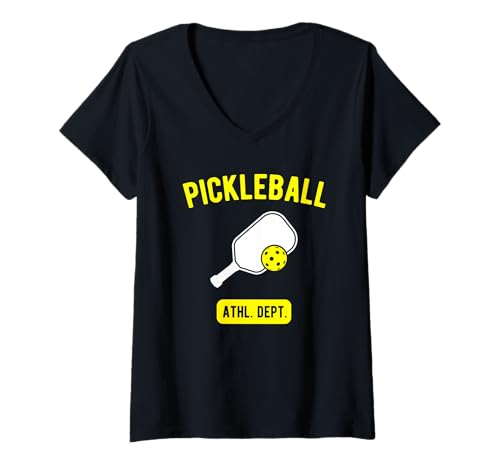 Damen Design der Pickleball Athletic Department T-Shirt mit V-Ausschnitt Damen Design der Pickleball Athletic Department T-Shirt mit V-Ausschnitt von Awesome Pickleball Sport Deigns and Souvenirs