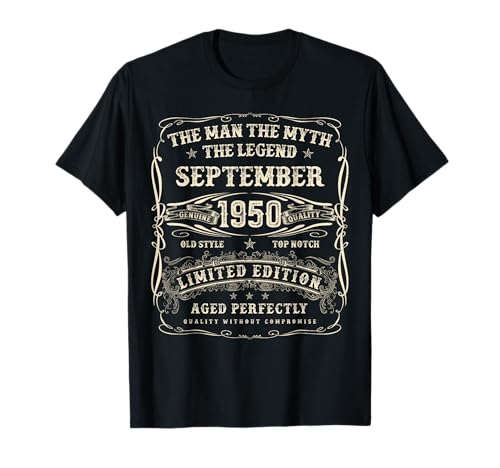 September 1950 75. Geburtstag Geschenke für Männer 75 Jahre alt Bday T-Shirt September 1950 75. Geburtstag Geschenke für Männer 75 Jahre alt Bday T-Shirt von Awesome September Birthday Tee for Men and Women