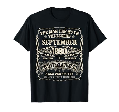 September 1980 45. Geburtstag Geschenke für Männer 45 Jahre alt Bday T-Shirt von Awesome September Birthday Tee for Men and Women