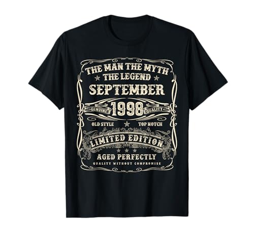 September 1998 27. Geburtstag Geschenke für Männer 27 Jahre alt Bday T-Shirt September 1998 27. Geburtstag Geschenke für Männer 27 Jahre alt Bday T-Shirt von Awesome September Birthday Tee for Men and Women