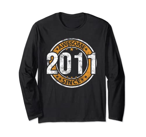 Genial Seit 2011 Awesome Für Junge Oder Mädchen Geburtstag Langarmshirt von Awesome Since 2011 Geburtstag Junge Mädchen