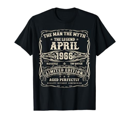 April 1966 59. Geburtstag Geschenke für Männer 59 Jahre alt Bday T-Shirt April 1966 59. Geburtstag Geschenke für Männer 59 Jahre alt Bday T-Shirt von Awesome Since April Birthday Gifts For Men