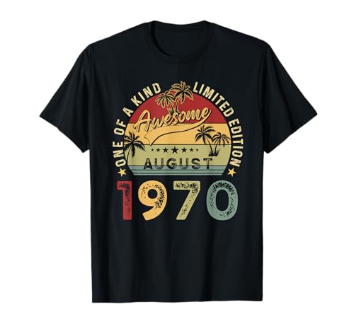 Tolles Vintage-Geburtstagsgeschenk seit August 1970 für Herren und Damen T-Shirt von Awesome Since August 1970 Vintage Birthday MYN