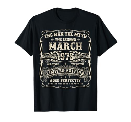 März 1976 49. Geburtstag Geschenke für Männer 49 Jahre alt Bday T-Shirt von Awesome Since March Birthday Gifts For Men
