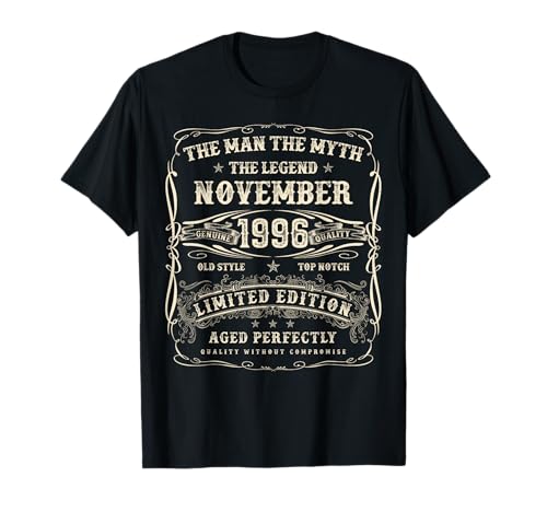 November 1996 28. Geburtstag Geschenke für Männer 28 Jahre alt Bday T-Shirt November 1996 28. Geburtstag Geschenke für Männer 28 Jahre alt Bday T-Shirt von Awesome Since November Birthday Gifts For Men