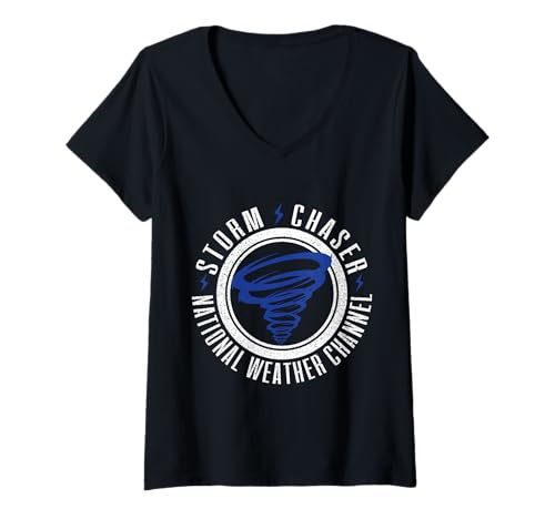 Damen Storm Chasers, Crew des National Weather Channel T-Shirt mit V-Ausschnitt Damen Storm Chasers, Crew des National Weather Channel T-Shirt mit V-Ausschnitt von Awesome Storm Chasers Designs