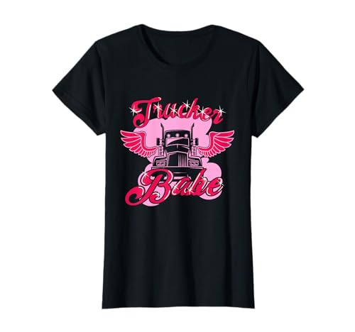 Trucker Babe Trucking Art für Frauen Truck Driver Trucker T-Shirt von Awesome Truck Driver Shirts For Women & Girlfriend