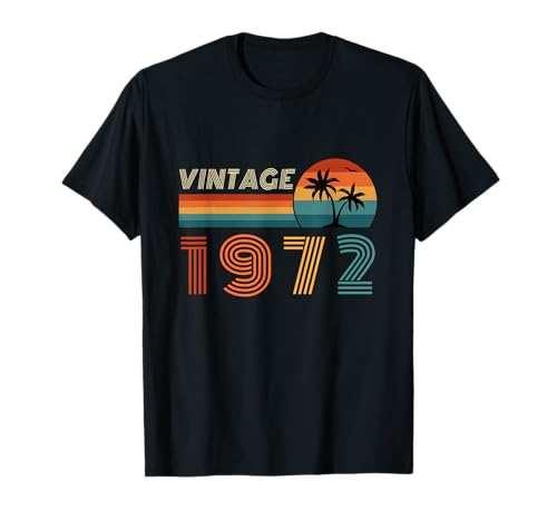 Geburtstag 52 Jahre Geschenk für Männer Frauen Palm Retro Vintage 1972 T-Shirt von Awesome Vintage Palm Retro birthday 1972 Gift Tees