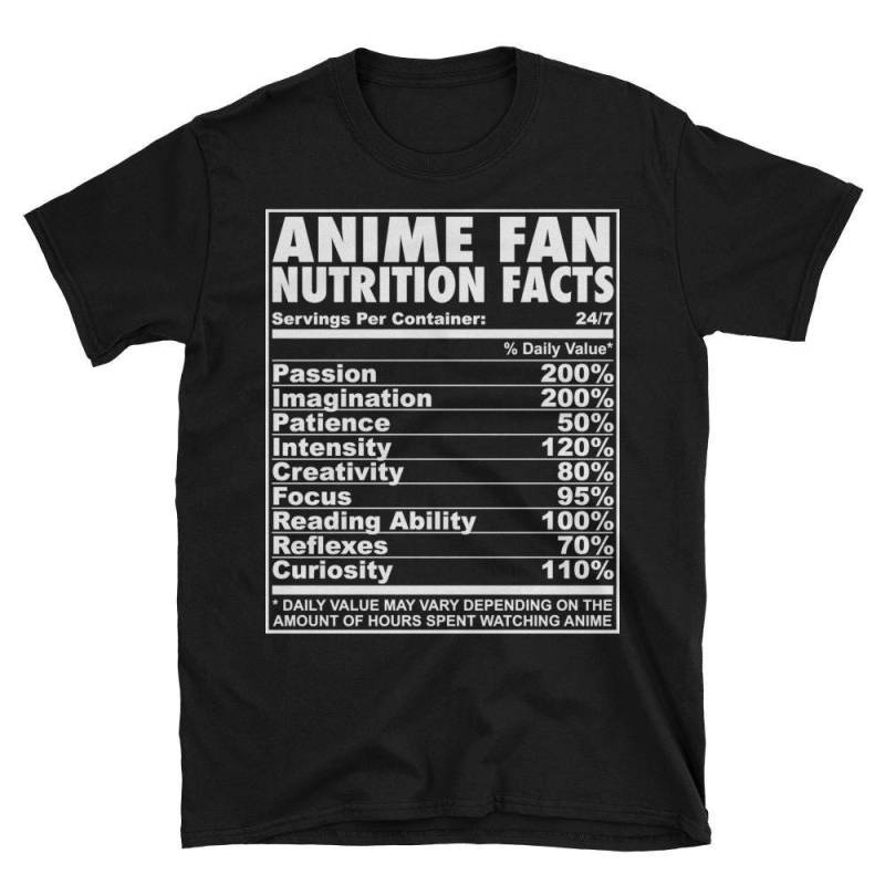 Anime Fan Geschenke T-Shirt Ernährung Fakten Comic Manga Kurzarm Unisex von AwesomeTeeDesigns