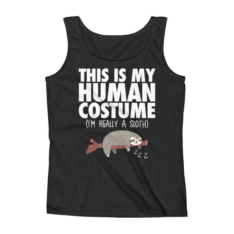 Dies Ist Mein Menschliches Kostüm Ich Bin Wirklich Ein Faules Faultier Lustige Halloween Damen Tank von AwesomeTeeDesigns