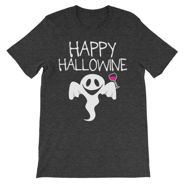 Glücklich Hallowine Lustige Halloween Kostüm Unisex Kurzarm T-Shirt von AwesomeTeeDesigns