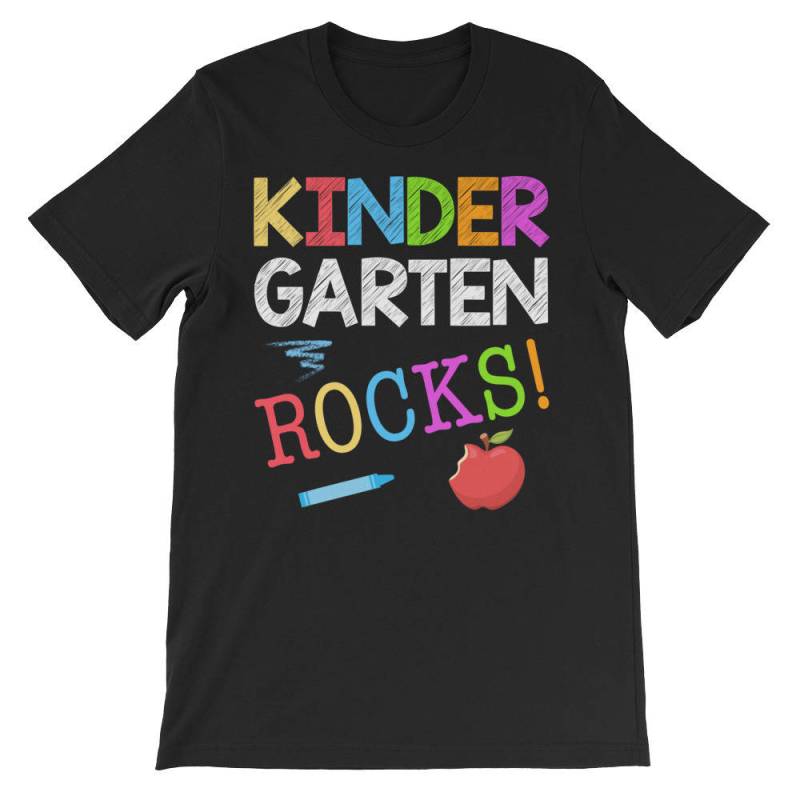 Kindergarten Felsen T-Shirt Lustige Zurück Zur Schule Lehrer Geschenk Unisex Kurzarm T-Shirt von AwesomeTeeDesigns