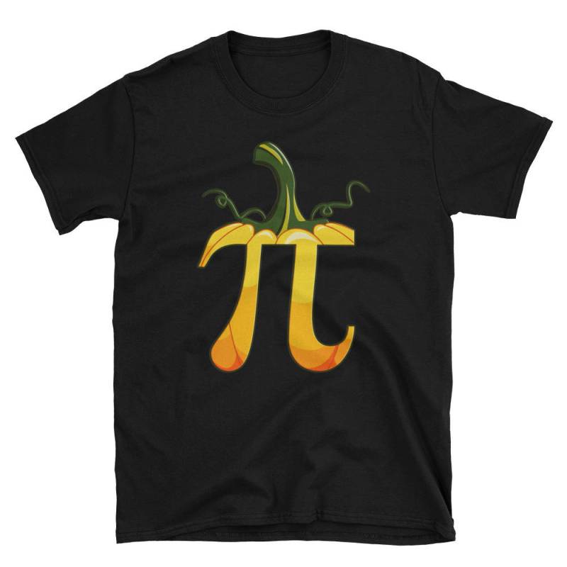 Kürbis Pie Pi Tag Algebra Mathe Symbol Lustige Halloween Kurzarm Unisex T-Shirt von AwesomeTeeDesigns