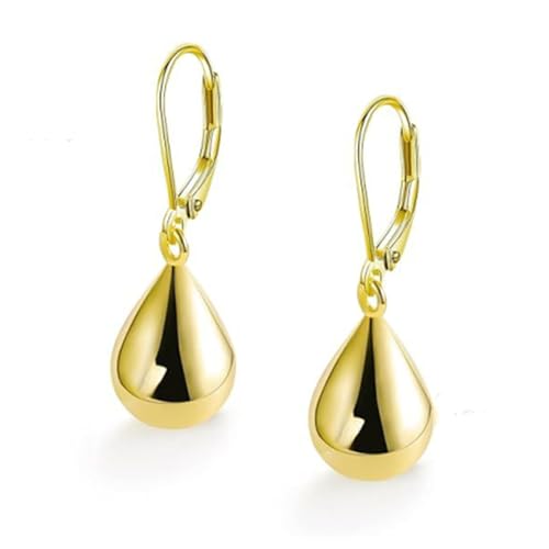 925 Sterling Silber Teardrop Leverback Ohrringe für Frauen Mädchen Waterdrop Ball Drop Ohrringe Hypoallergene Schmuck Geschenke von Awesomeapex