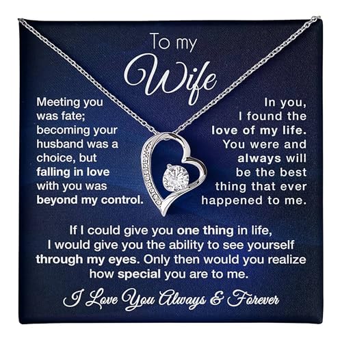 Awesomesons Halskette mit Aufschrift "To My Wife the best thing that ever happened to me", Forever Love Halskette, Geschenke für Ehefrau, romantisch, Weihnachten, Geburtstag, Valentinstagsgeschenk für Awesomesons Halskette mit Aufschrift "To My Wife the best thing that ever happened to me", Forever Love Halskette, Geschenke für Ehefrau, romantisch, Weihnachten, Geburtstag, Valentinstagsgeschenk für von Awesomesons
