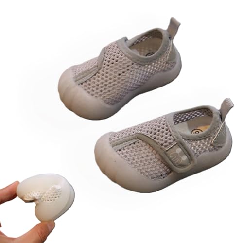 Awlve Entdecker - Rutschfeste & Atmungsaktive Sockenschuhe Baby Leichtes Lauflernschuhe 1-3T Kinder Kleinkind Baby Barfußschuhe für Den Sommer (Grau,16 EU) von Awlve