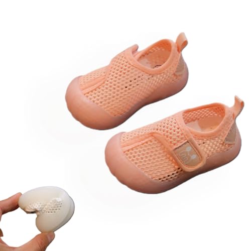 Awlve Entdecker - Rutschfeste & Atmungsaktive Sockenschuhe Baby Leichtes Lauflernschuhe 1-3T Kinder Kleinkind Baby Barfußschuhe für Den Sommer (Pink,18 EU) von Awlve