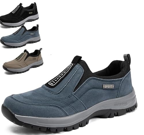 Awlve OrthoMotion Naturstep Orthopädische Schuhe Herren Damen Ergonomischer Schuh Zur Schmerzlinderung Unisex OrthoTrekking Sneakers Outdoor rutschfeste Wanderschuhe (Blau,45) von Awlve